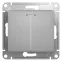 GLOSSA Выключатель двухклавишный с подсветкой в рамку алюминий сх.5а