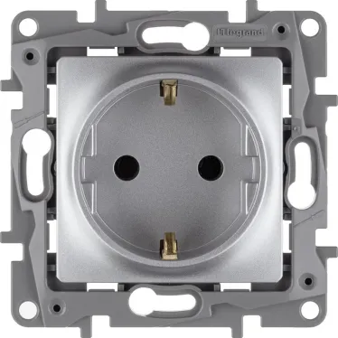ETIKA Розетка 2К+З немецкий стандарт винтовые зажимы 16 А 250 В алюминий