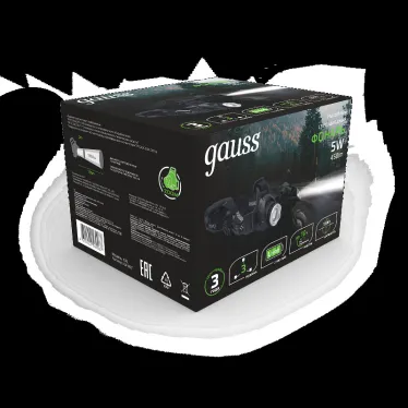 Фонарь светодиодный налобный 5 Вт 450 лм Черный IP44 аккумуляторный Li-ion 2400мАч GFL Gauss