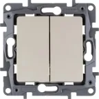 ETIKA Выключатель двухклавишный слоновая кость безвинтовые зажимы 10АХ