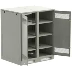 Шкаф LINEA B (пустой) 1450х1200х950мм двустворчатая металлическая дверь серый