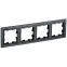 BRITE Рамка 4 поста РУ-4-БрЧ черный