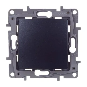 Переключатель перекрёстный одноклавишный Etika 10АХ 250В винтовые зажимы - антрацит