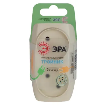 Тройник 2гн, без заземл. (сл. кость) (10/60/1500) SP-2-I