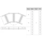 Угол 45 град. горизонтальный для лестничного лотка 50x400мм