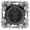Розетка 2P+E 16A-250В, штор. с 2xUSB 5В-3А, Эра12, графит (10/100/2000) 12-4109-12