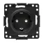 Стокгольм Механизм Розетки 1-местной с/з 16А в/к черный с защ. штор.