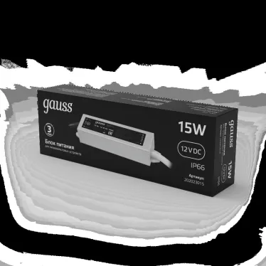 Блок питания для светодиодной ленты 15 Вт AC 100-264В Uвых 12В IP67 220х30х20мм Black Gauss