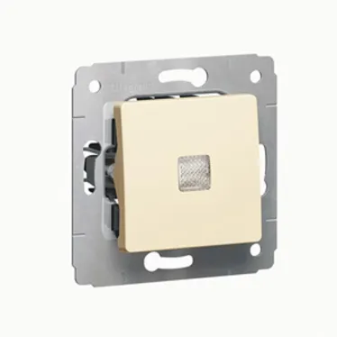 CARIVA Переключатель одноклавишный с подсветкой на два направления бежевый