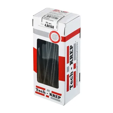 Саморез гипсокартон/дерево 4,8х150 черный (50шт) - коробка