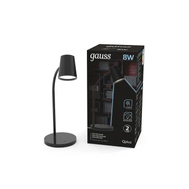 Светильник настольный Qplus GTL603 8W 600lm 4000K 170-265V черный диммируемый LED 1/8 | GT6032 | Gauss
