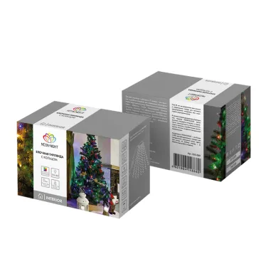 Елочная гирлянда с кольцом, 7 нитей по 1,8 метра, цвет диодов мультиколор, не соединяется | 235-089 | NEON-NIGHT