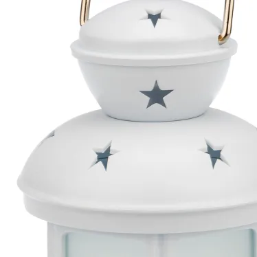 Декоративный фонарь 12х12х20,6 см, белый корпус, теплый белый цвет свечения с эффектом пламени свечи | 513-067 | NEON-NIGHT