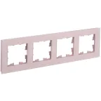 BRITE Рамка 4 поста РУ-4-2-Бр стекло розовый матовый IEK