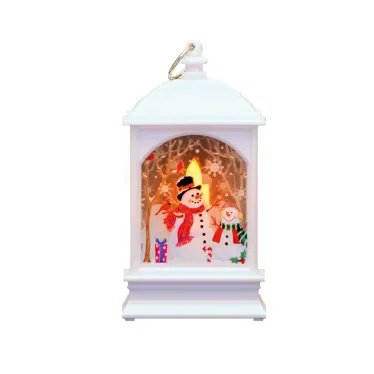 Фонарь новогодний светодиодный "Снеговик" серия Holiday, 0,1W, тёплый свет, белый, батарейки в комплекте, 1/100 | HL030 | Gauss