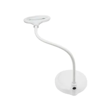 Лупа настольная 3D с подсветкой 30 LED, подставка+прищепка, белая | 31-0247 | REXANT