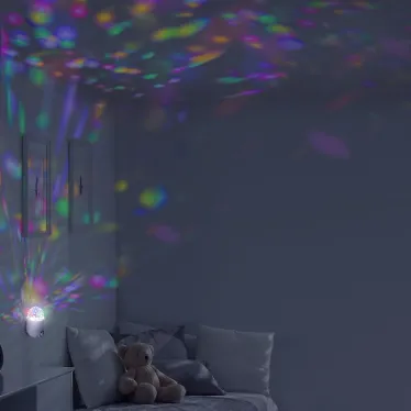 Светильник ночник розеточный 3 Вт Белый IP20 с фиксированной проекцией ДИСКО MOOD Gauss