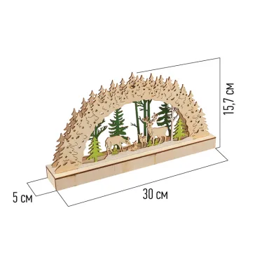 Деревянная фигурка с подсветкой Семейство оленей 30х5х15,7 см | 504-026 | NEON-NIGHT