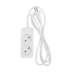 Удлинитель STANDARD 2 гнезда, 1,5м, 2х1,0мм², б/з, белый | 13-4000 | REXANT