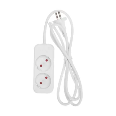 Удлинитель STANDARD 2 гнезда, 1,5м, 2х1,0мм², б/з, белый | 13-4000 | REXANT