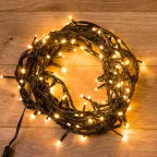 Гирлянда "Твинкл Лайт" 10 м,  черный ПВХ, 100 диодов, цвет ТЕПЛЫЙ БЕЛЫЙ | 303-136 | NEON-NIGHT