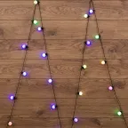 Гирлянда "Мультишарики" Ø30мм 5м, темно-зеленый ПВХ  25 диодов, цвет RGB | 303-569 | NEON-NIGHT