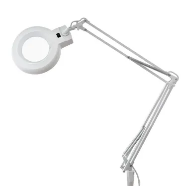 Лупа на струбцине , круглая, 5D, с подсветкой, белая | 31-0011 | REXANT
