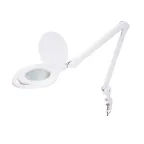 Лупа на струбцине , круглая, 5D, с подсветкой 96 LED, теплый и холодный свет, белая | 31-0535 | REXANT