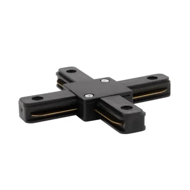 Коннектор для однофазного шинопровода X-образный черный | 612-013 | Rexant