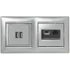 VALENA Розетка двойная USB алюминий
