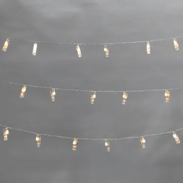 Гирлянда светодиодная Прищепки 30 LED, 5 м, теплый белый цвет свечения | 303-032 | NEON-NIGHT