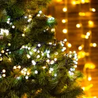 Гирлянда «Мишура LED» 3 м, темно-зеленый ПВХ, 288 диодов, цвет белый + теплый белый | 303-608 | NEON-NIGHT