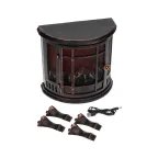 Светодиодный камин Винтаж мини с эффектом живого огня 24.8х12.7х30 см, батарейки 3хС (не в комплекте), с USB, бронзовый | 511-023 | NEON-NIGHT