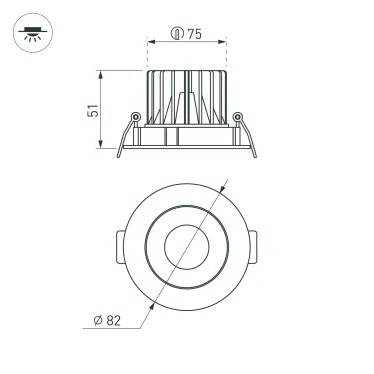 Светильник MS-FORECAST-BUILT-TURN-R82-8W Day4000 (WH-BK, 32 deg, 230V) (Arlight, IP20 Металл, 5 лет) | 033658 | Arlight