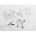 Вилка б/з 6A с кольцом непрямой ввод белая (10/200/9600) V1