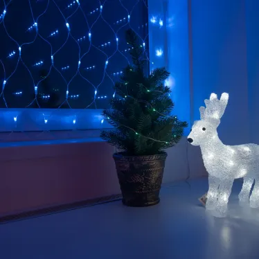 Гирлянда "Сеть" 1,5х1,5м, прозрачный ПВХ, 150 LED Синие | 215-123 | NEON-NIGHT