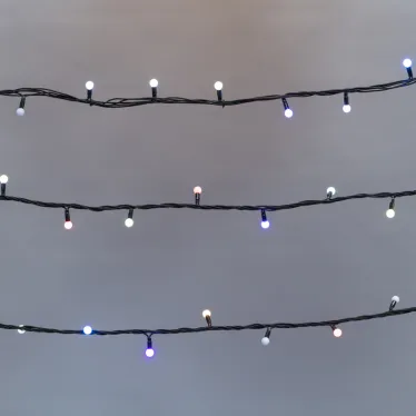Гирлянда "Мультишарики" Ø13 мм, 20 м, черный ПВХ, 200 диодов, цвет RGB | 303-509-1 | NEON-NIGHT