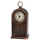 Светодиодный камин Старинные часы с эффектом живого огня 14,7x11,7x25 см, бронза, батарейки 2хС (не в комплекте) USB | 511-021 | NEON-NIGHT