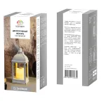 Декоративный фонарь со свечкой, белый корпус, размер 10.5х10.5х22,35 см, цвет ТЕПЛЫЙ БЕЛЫЙ | 513-054 | NEON-NIGHT