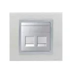 Адаптер на 2 RJ45(12) 75528-, 75540-, 75541-, 75544-39, шторки, S82,82N, алюминий