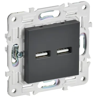 SKANDY Розетка USB A+A 3,1А SK-R15T титан IEK