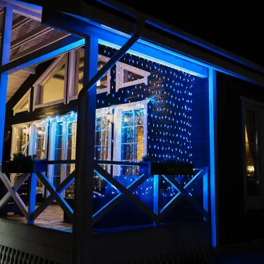 Гирлянда "Сеть" 2,5х2,5м, черный ПВХ, 432 LED Белые/Синие | 215-032 | NEON-NIGHT