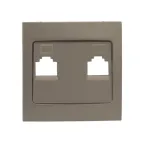 Валенсия лицевая панель розетки RJ-45 2-местная кашемир