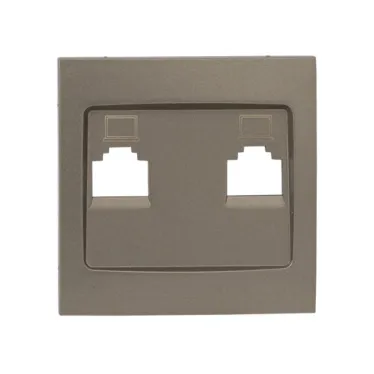 Валенсия лицевая панель розетки RJ-45 2-местная кашемир