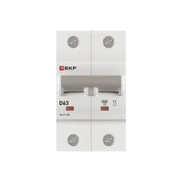 Автоматический выключатель ВА 47-125 2P 63А (D) 15кА PROXIMA  | mcb47125-2-63D | EKF