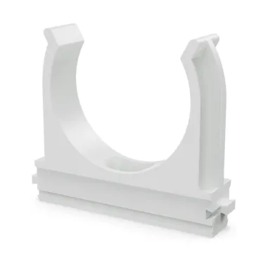 Крепёж-клипса для труб Полистирол белая d50 мм (10шт/200шт уп/кор)
