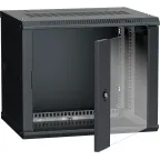 Шкаф настенный 19' LINEA W 6U 600x450мм стеклянная дверь RAL9005