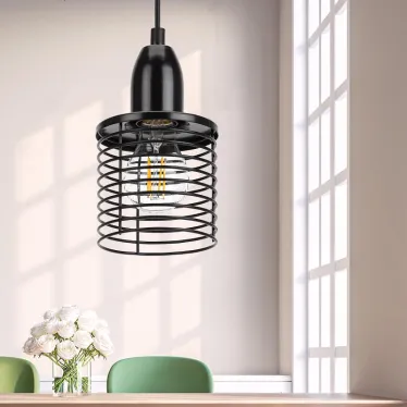 Подвес PL5 BK металл, E27, max 60W, d107 мм, черный (20/300)