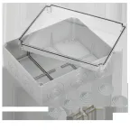 Коробка КМ41276 распаячная для открытой проводки 240х195х90мм IP55 (RAL7035 прозрачный красный кабельные вводы 5 шт)