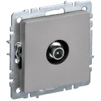 BRITE Розетка TV проходная РТВ10-0-БрС сталь